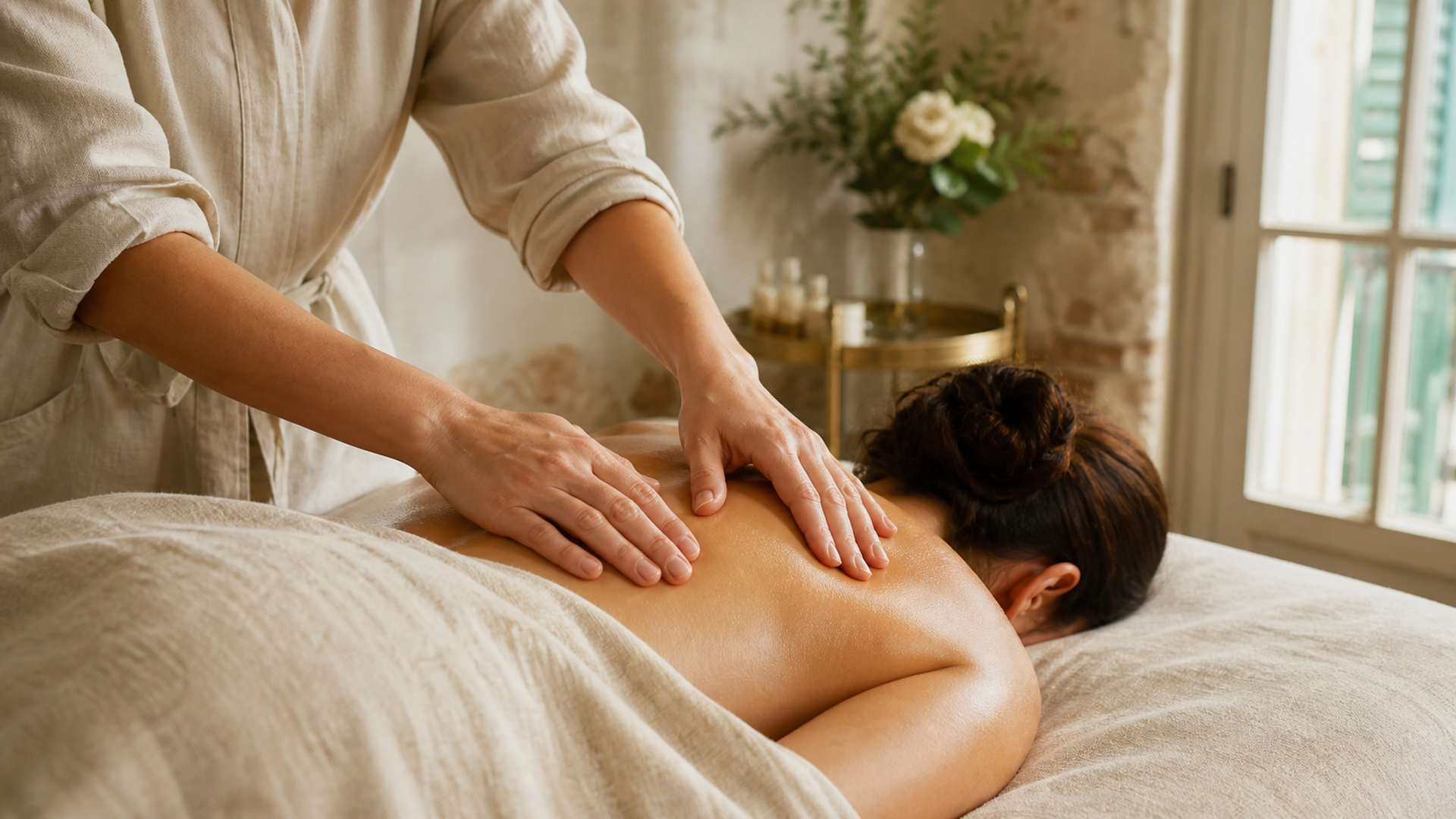 A restorative massage in a warm spa setting
